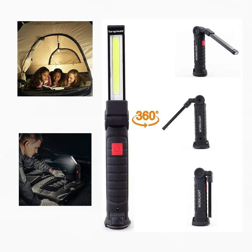 

Portable torch 5 Mode COB lantern Work Lighting Ultra Bright LED Flashlight Inspection Lamp for outdoor Car Repair light