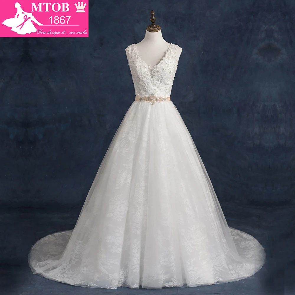 Buy Custom Made Real Tank Lace Wedding Dress 2015 Sexy
