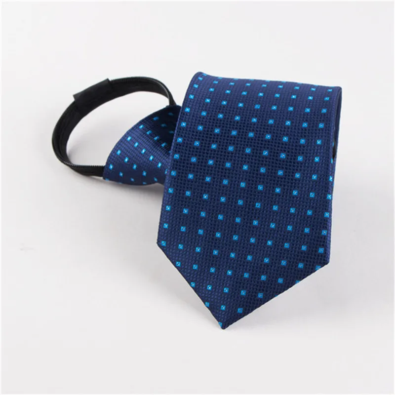 TagerWilen 8 см галстук для мужчин на молнии Тонкий узкий ленивый галстук легко тянет веревку галстук корейский стиль полосатый горошек свадебный T-113 - Цвет: 2