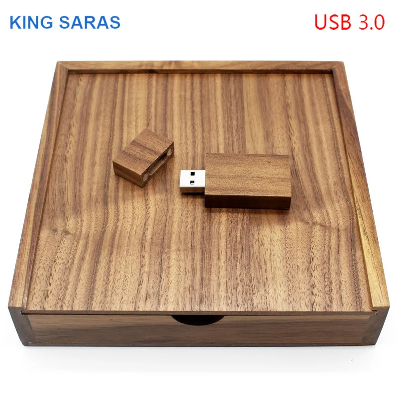 Король SARAS usb 3,0 по индивидуальному заказу(орешник)+ коробка 64 Гб usb флеш-накопитель 4 ГБ 8 ГБ 16 ГБ оперативной памяти, 32 Гб встроенной памяти, фон для фотосъемки usb3.0 деревянный