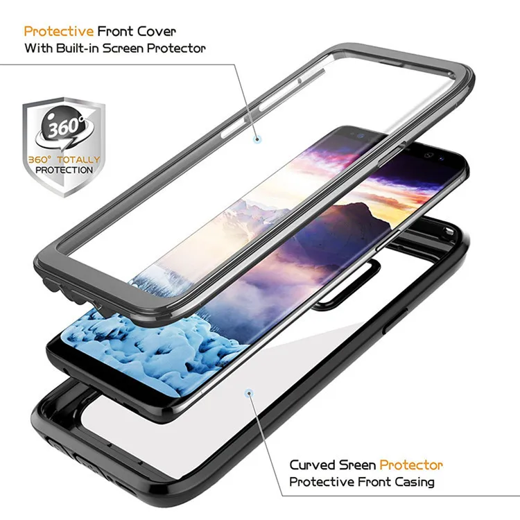 Ударопрочный чехол s для samsung Galaxy S8 S9 Plus Note9 для iPhone 7 8 прочный Чехол со встроенным защитным экраном