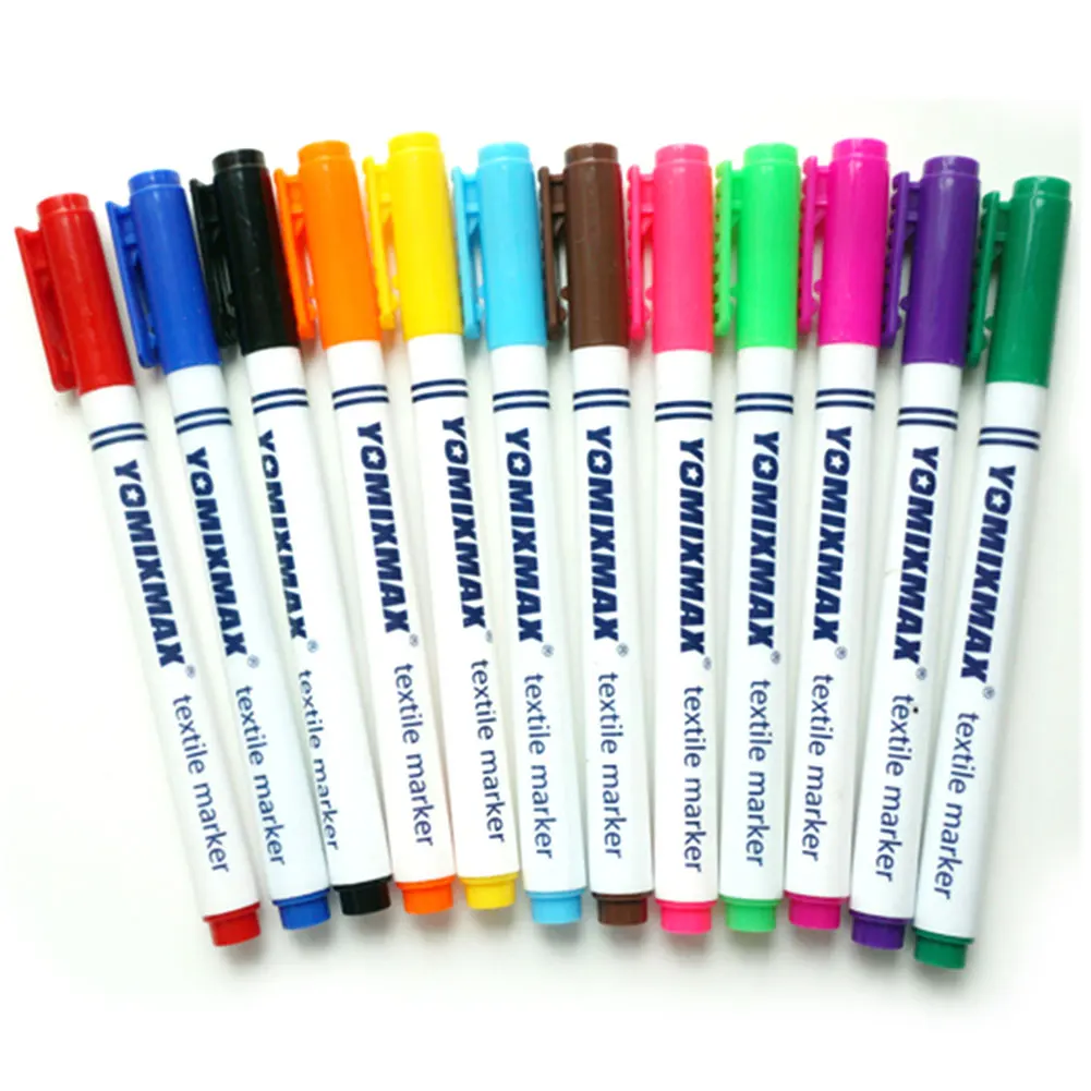 

12pcs DIY Fadeproof Child Safe Fine Tip Shoes Sewing Accessories Clothes Painting Portable Permanent Fabric Pen Set Art Markers