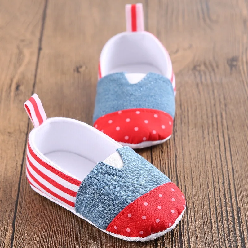 Casual Baby Kids Soft Soled Shoes First Walkers Striped Newborn Infant Canvas Shoes Toddler Boys