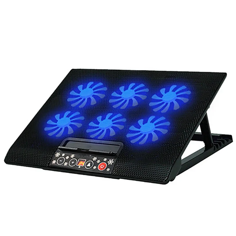 

LED Adjustable Stand USB 6 Fan Cooling Cooler Pad for 12-17inch Laptop PC Black Aug29 Professional Factory Price Drop Shipping