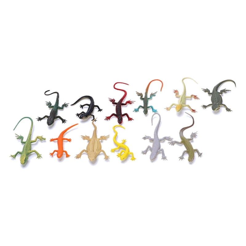 

12, Children's Gecko Toy Animal Collection Models Action Figures Simulation Toys