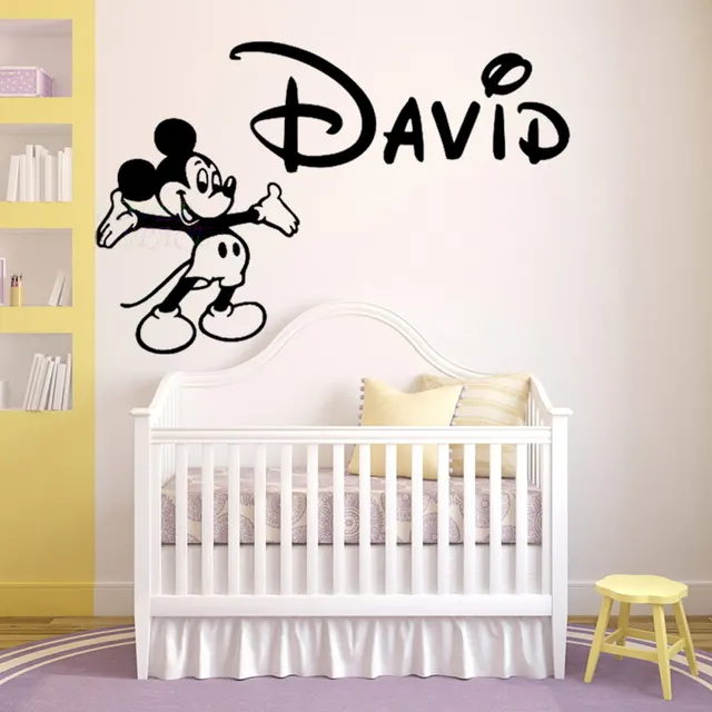 Personalized Name Walt Mickey Mouse Custom Wall Decal Vinyl Sticker Personalized Name Walt Mickey Mouse Custom Wall Decal Vinyl Sticker Decor Children Baby Nursery Kids Room