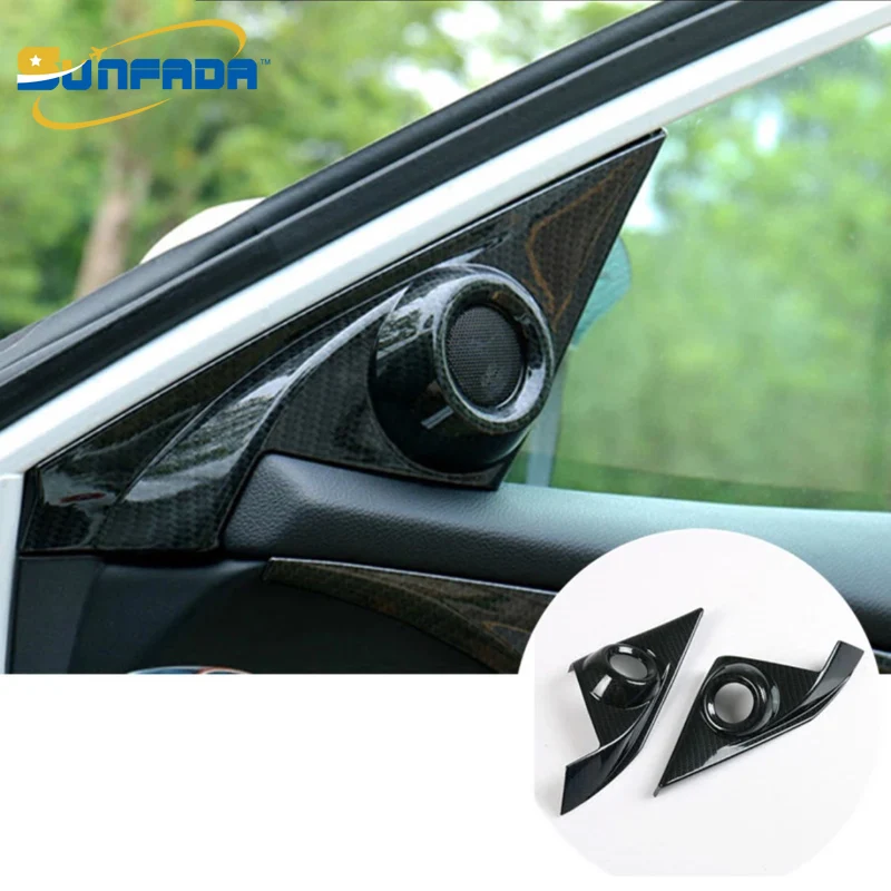 

SUNFADA Carbon Fiber Inside Door Pillar Audio Speaker Sound Horn Decoration Car-covers For HONDA CIVIC Sedan 10th 2016 2017