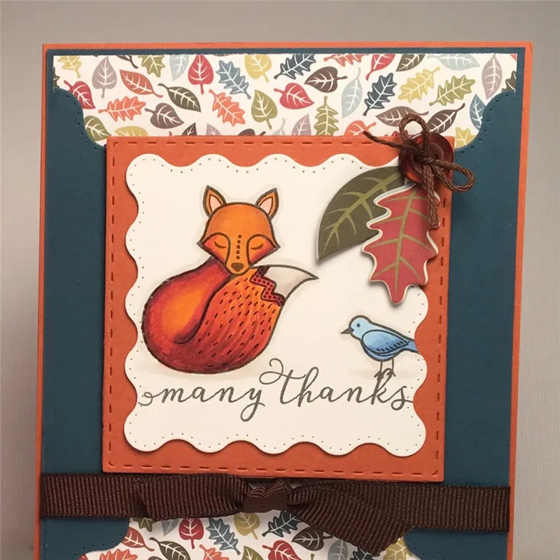 

Naifumodo Fox Stamps and Dies Animal Metal Cutting Dies Scrapbooking New 2019 Bird Stamp and Die Sets Craft Die Cut Cards Making