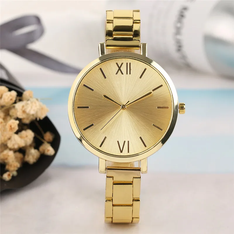 

Luxury Female Watch Round Dial Casual Women Dress Clock Slim Stainless Steel Bangle Quartz Feminino Wristwatch 2018 New Relogios