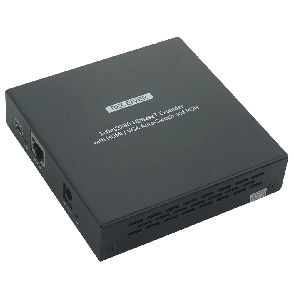 HDmatters Профессиональный 2-в-1 VGA HDMI HDbaset HDMI удлинитель с L/R стерео аудио выход PoH HDbaseT до 100 м