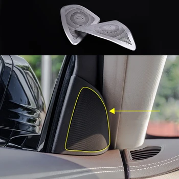 

2x Chrome plate ABS Front Door Speaker Panel Dec Cover Trim For Mercedes-Benz S Class W222 2014-2016