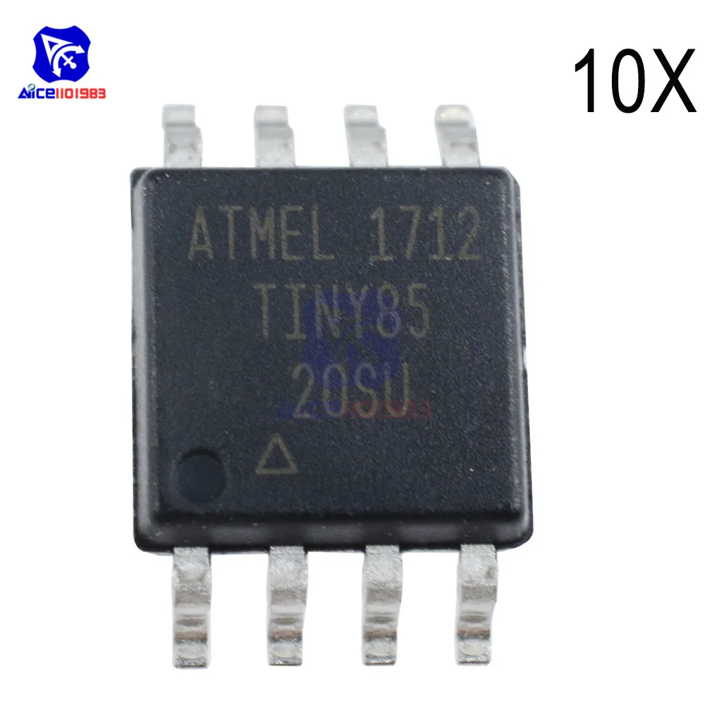 10 шт./лот оригинальные микросхемы IC ATTINY85 20SU 8BIT SOP 8 AVR MCU 8K 20MHZ 8SOIC микроконтроллер
