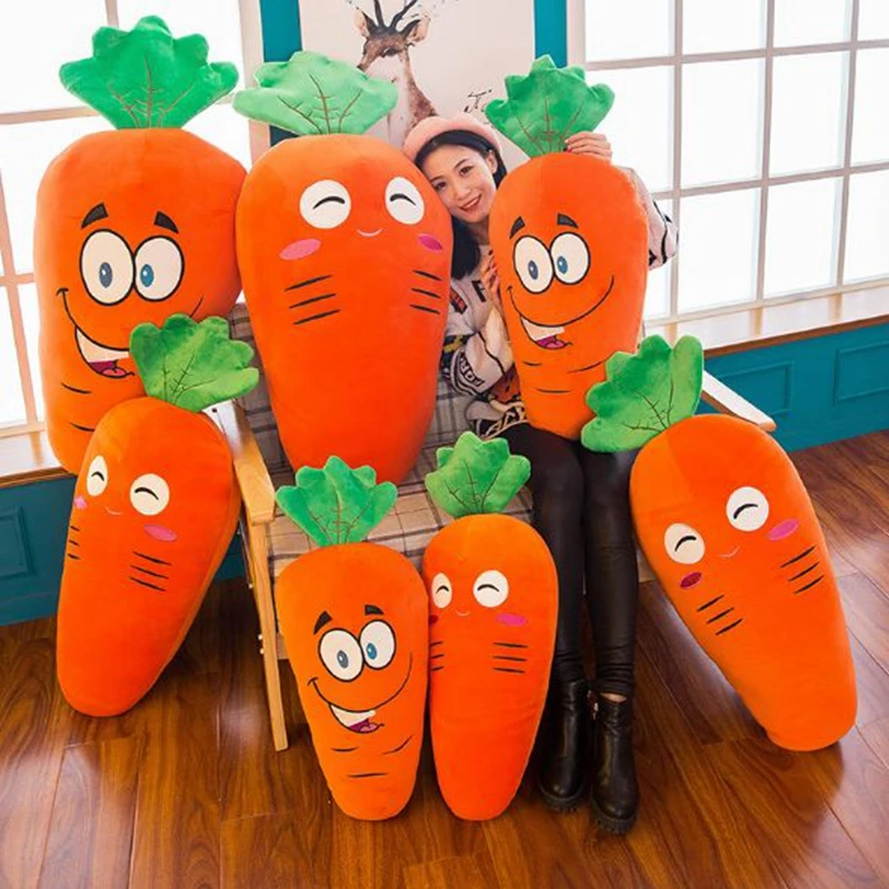 Dorimytrader lovely soft cartoon carrot plush pillow stuffed anime vegetables toy doll 2 models gift for girls and boys 110cm 80cm DY61960  (9)