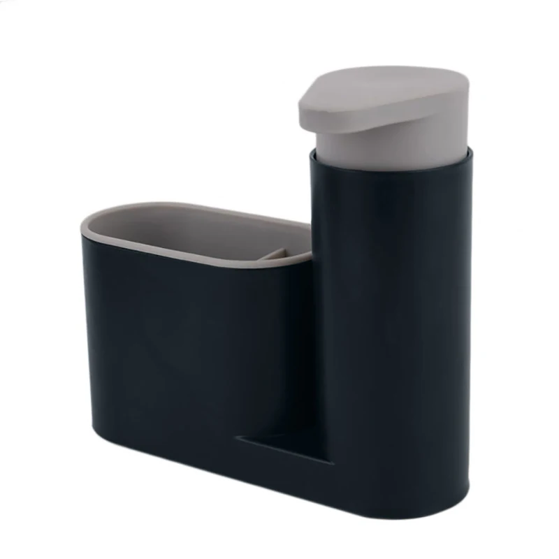 Кухонный Многофункциональный дозатор жидкого мыла и коробка для хранения Органайзер для зубной пасты Зубная щетка, дозатор аксессуары для ванной комнаты - Цвет: black