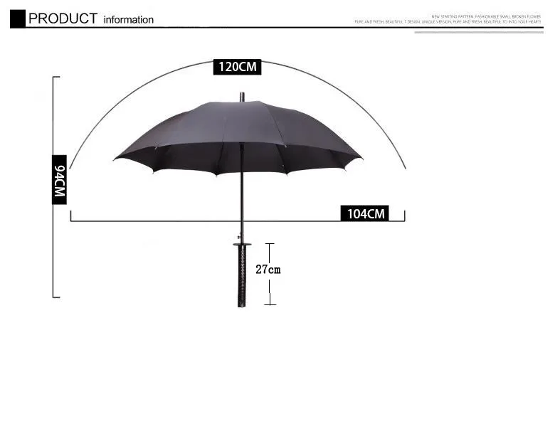 Зонтик с длинной ручкой мужской и женский прямой меч зонтик японский самурайский Зонт 24 кости подарок зонтик