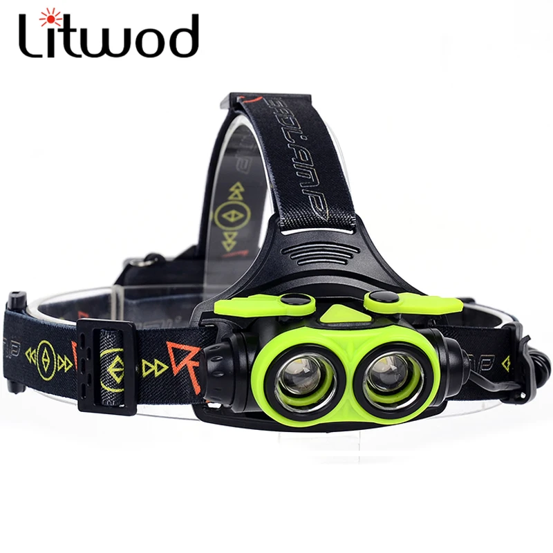 

Litwod z307305A 8000LM LED Headlamp CREE XM-L2 4 Modes Rechargeable Headlight Head Lamp Spotlight Head light 2* 18650 Battery