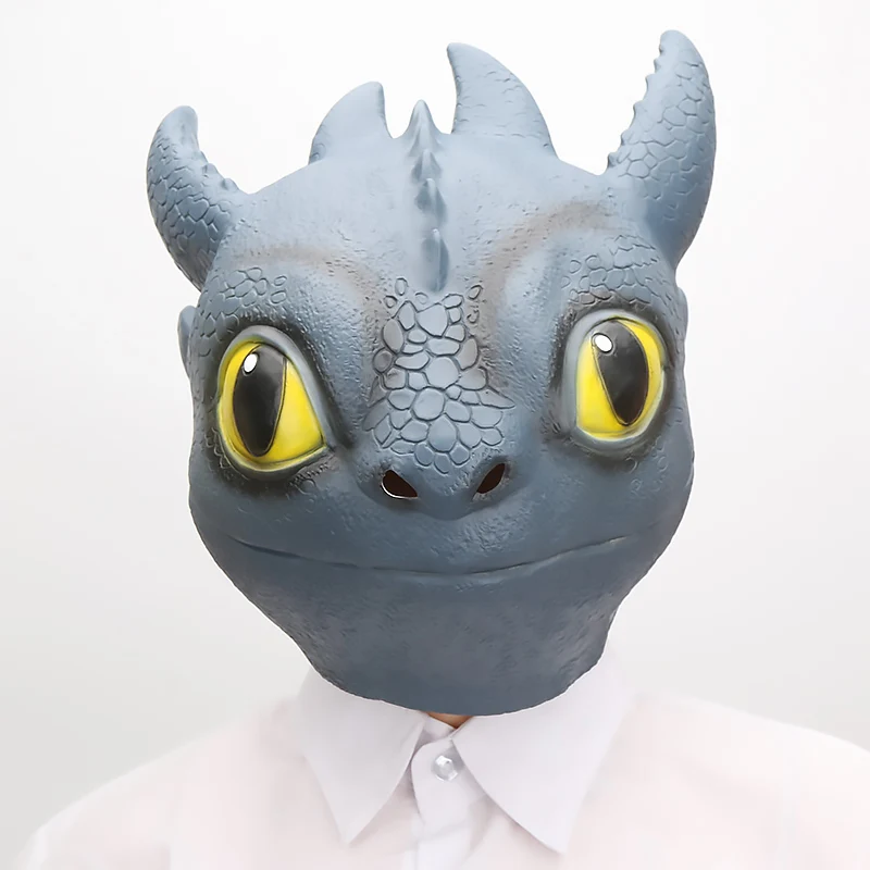 

Anime How to Train Your Dragon Toothless Night Fury Full Head Mask Cosplay Halloween Latex Masks Dragon figure toy