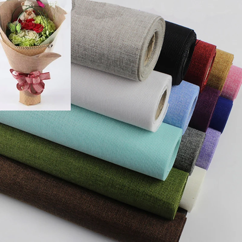 

Linen Flower Wrap Package wedding bouquet Decoration high-grade flowers Roll Gift packaging materials Simulated Jute
