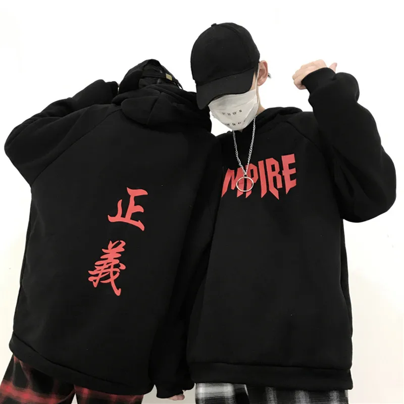 

Harajuku Vampire Print Devil Ear Hooded Sweatshirt Long Sleeve Women Hoodies Autumn Spring Casual Loose Female Pullovers