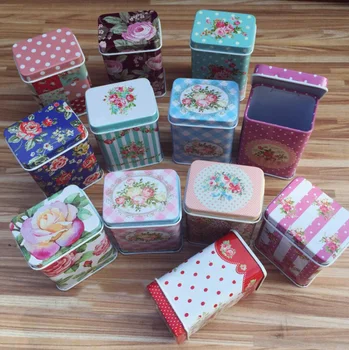 

24Pcs/lot Beautiful Wedding Gift Tin Case Cofee Tea Organizer Box Sugar Candy Canister