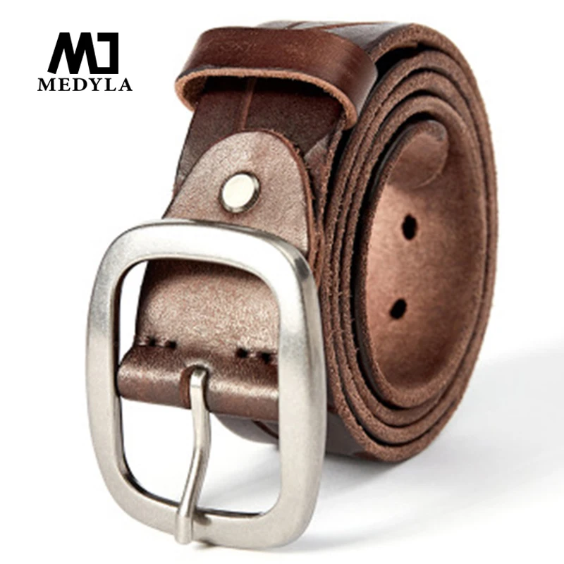 

MEDYLA New Original Cowhide Brand Belts For Men Jeans Casual Pants Belt High-quality Body Carved Soft Men's Belt MD649