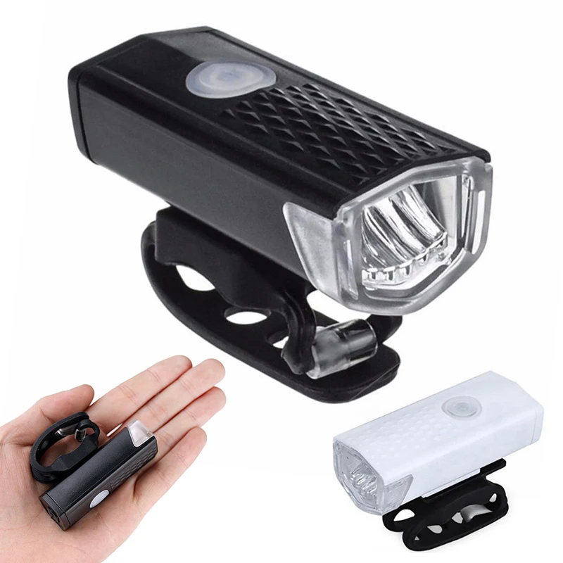 Flash Deal 1PCs 300 Lumens USB Rechargeable Bike Headlight with 3 Modes Bicycle Front Light LED Flashlight 2018 New Bicycle Accessories 2