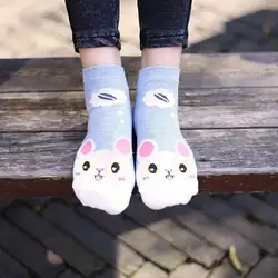 1 пара наволочка с анимационным дизайном, Для женщин Мягкие хлопковые носки для девочек, носки-башмачки укороченные носки удобные