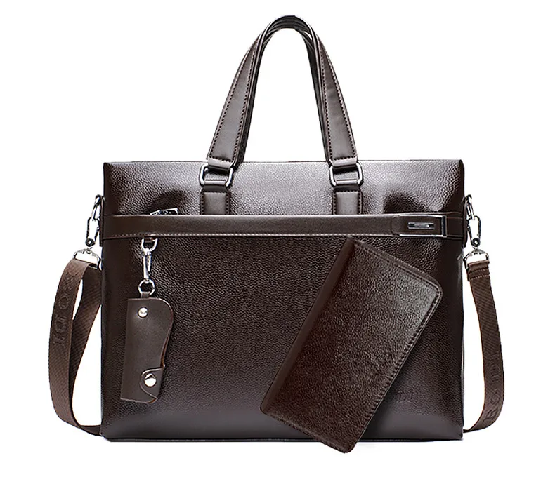 2 sets 2017 Men Casual Briefcase Business Shoulder Bag Leather Messenger Bags Computer Laptop Handbag Bag Men's Travel Bags 2016 men casual briefcase business shoulder bag computer laptop handbag bag leather messenger bag luxury brand men s travel bags