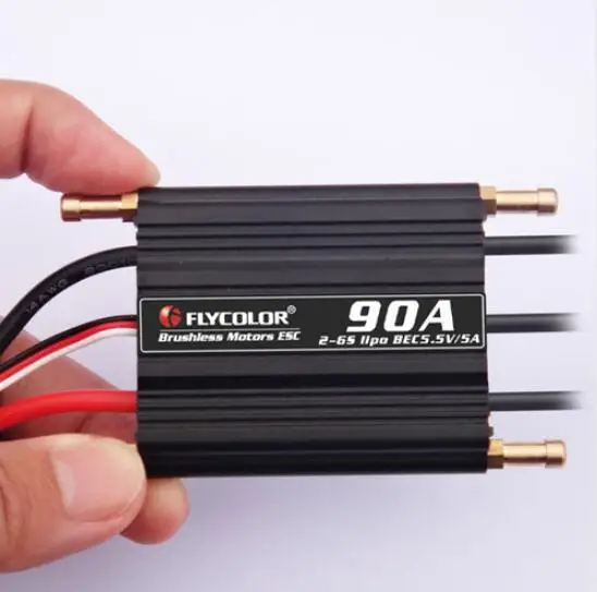 Flycolor 50A/70A/90A/120A/150A регулятор скорости бесщеточный ESC Поддержка 2-6S BEC 5,5 V/5A для модели корабля RC лодки - Цвет: 90A