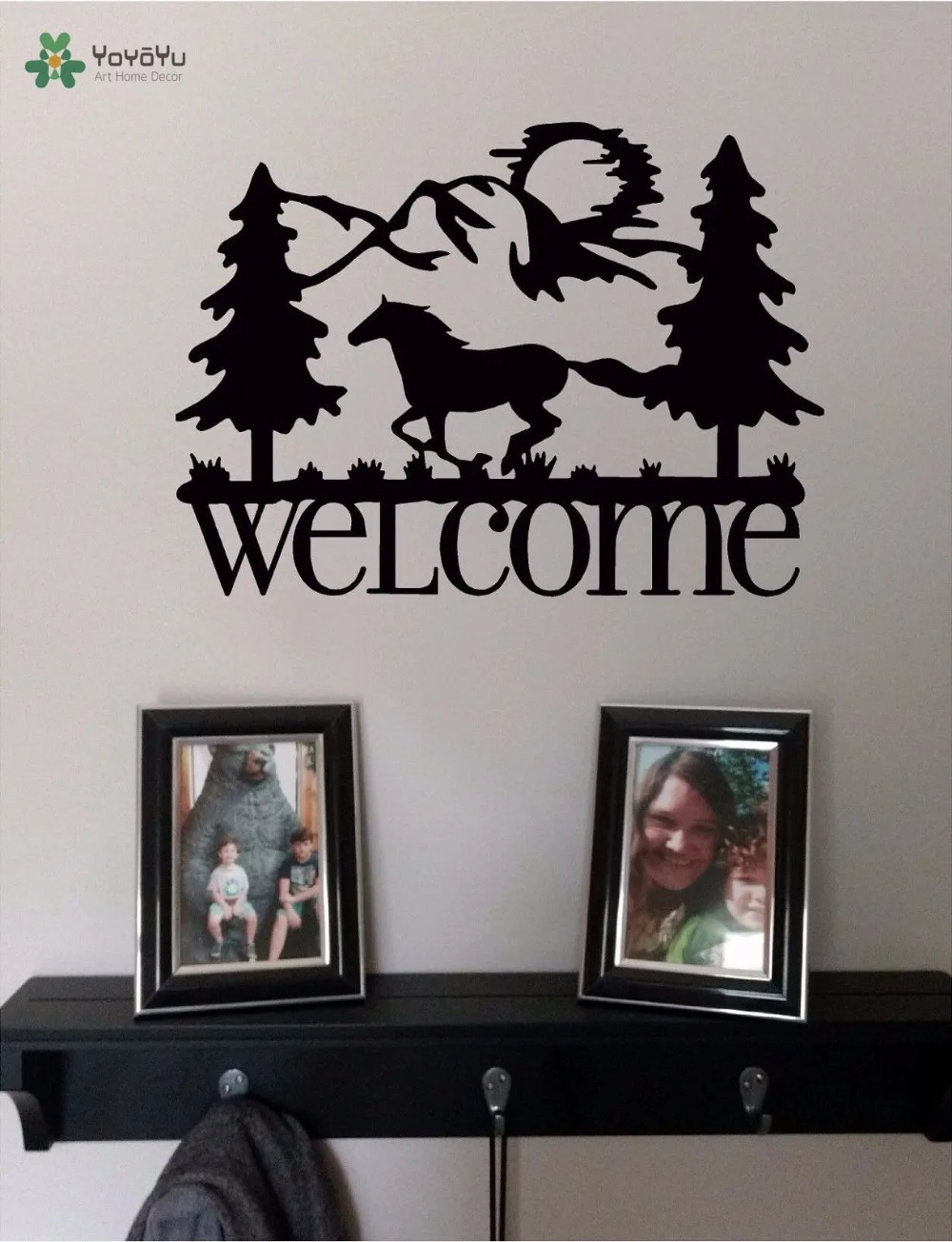 

YOYOYU Wall Decal Vinyl Art Removeable Home Decor Sticker Welcome & Horse & Mountains Wall Decor Mural Poster YO487