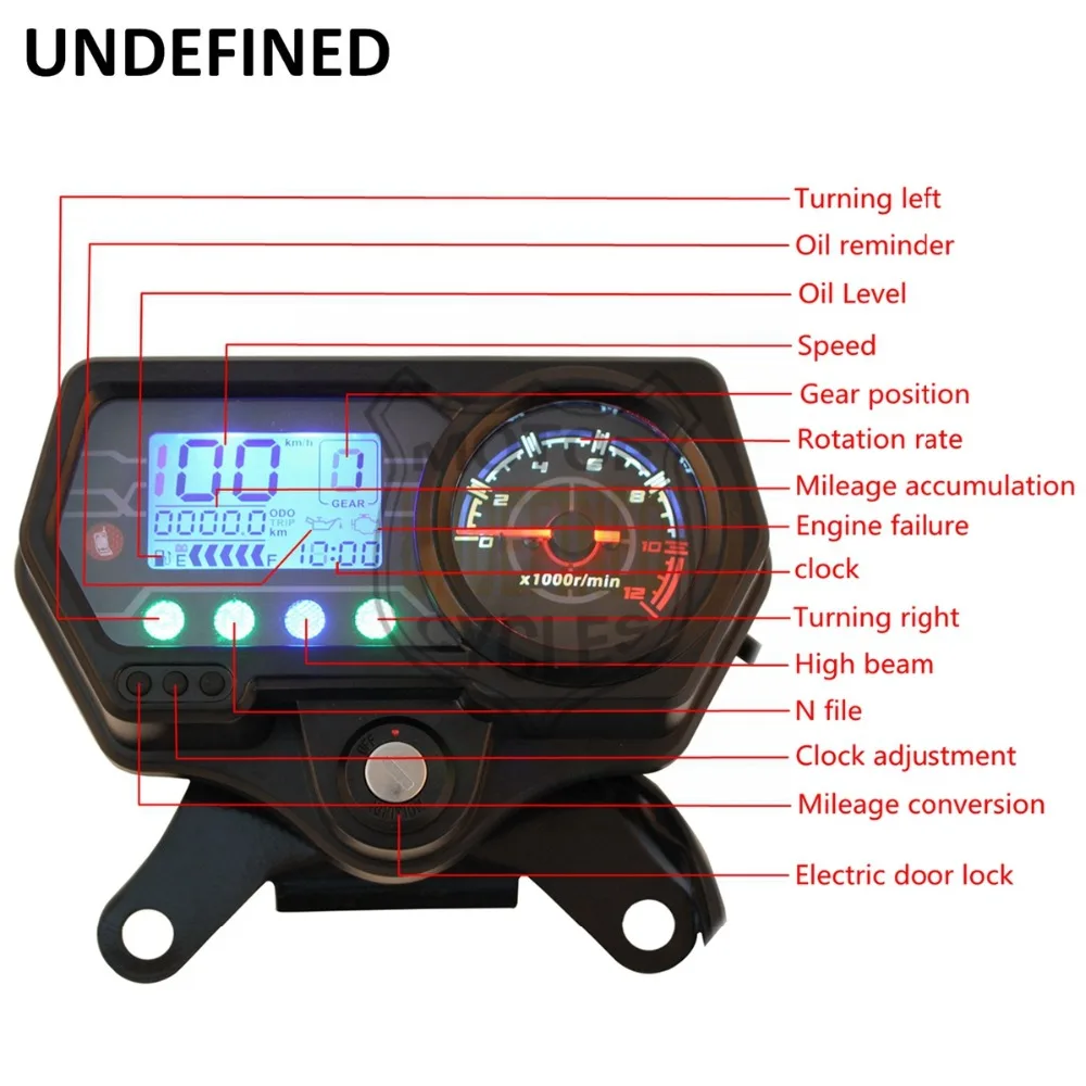 Мотоцикл спидометр одометр 12 в цифровой подсветка приборной панели Тахометр индикатор метр для Honda CG125 мото неопределенные