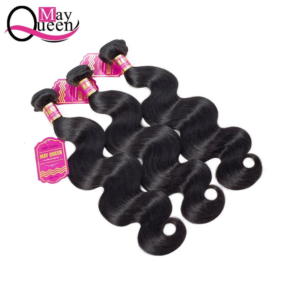 May Queen Body Wave Bundles 100% Brazilian Human Remy Hair Weave 4 & 3Pcs Shipping Free Double Weft Natural Black Color May Queen Body Wave Bundles 100% Brazilian Human Remy Hair Weave 4 & 3Pcs Shipping Free Double Weft Natural Black Color