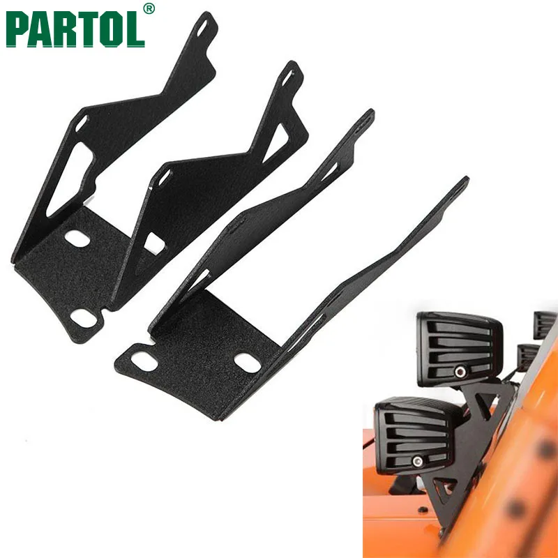 Partol A pillar Light Bar Windshield Mounting Brackets Kit Car Offroad