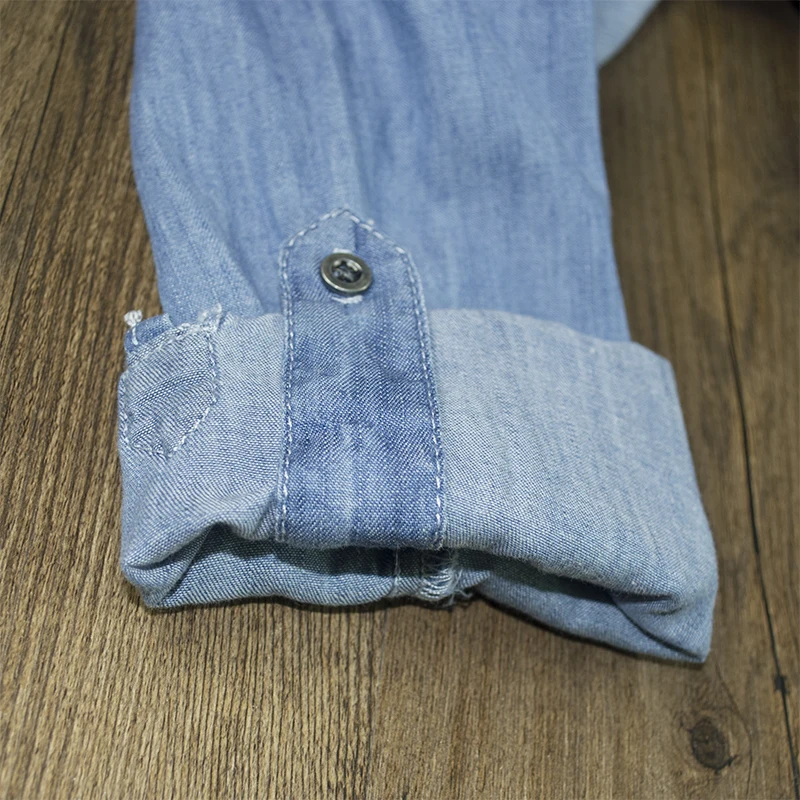 10New Year Boys Denim Shirts Blouse Kids Jeans Tops Long Sleeve Cowboy Cotton Pocket