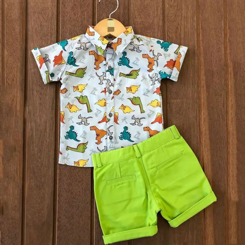

Toddler Kids Baby Boys Summer Outfits T-shirt Tops+Pants Suit 2pcs Clothes Set