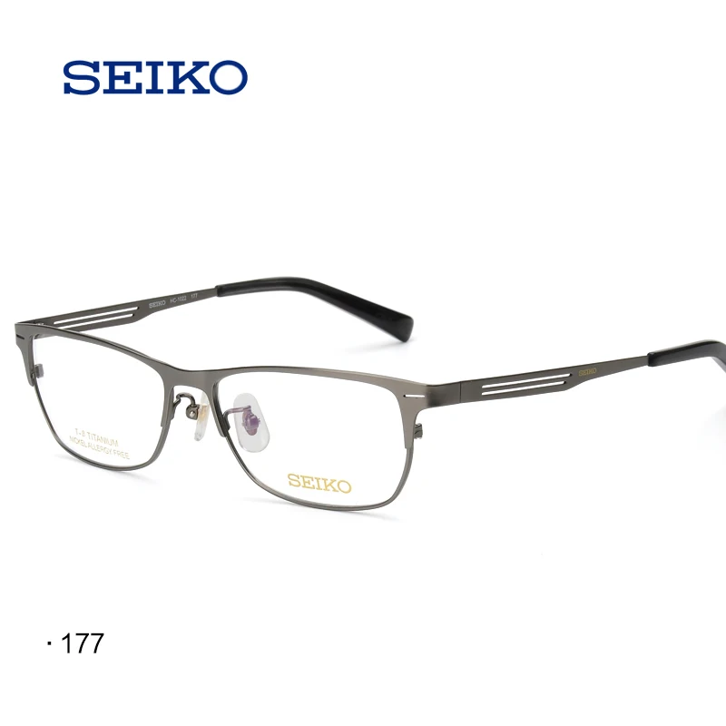 SEIKO Beta титановое стекло es рамка для мужчин чистый титановый глаз Стекло es рамка мужские оптические стеклянные очки HC1022 - Цвет оправы: 177 Gray