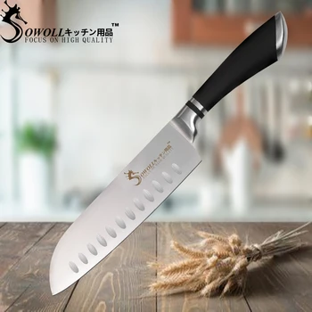 

SOWOLL 7 inch Stainless Steel Kitchen Knife Japanese Cooking Knife Sharp Santoku Kitchen Knife Chef Knives