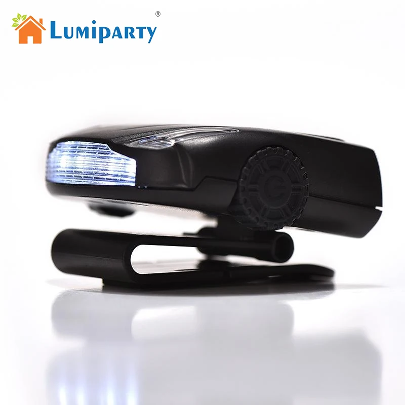 Lumiparty светодиодные фары Перезаряжаемые с USB Перезаряжаемые Батарея автомобиля Форма шлем свет для кемпинга Бег Пеший Туризм чтения