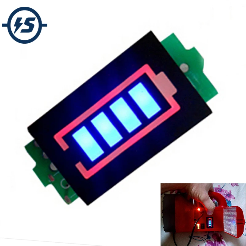 

1S Single 3.7V Lithium Battery Capacity Indicator Module 4.2V Blue Display Electric Vehicle Battery Power Tester Li-po Li-ion