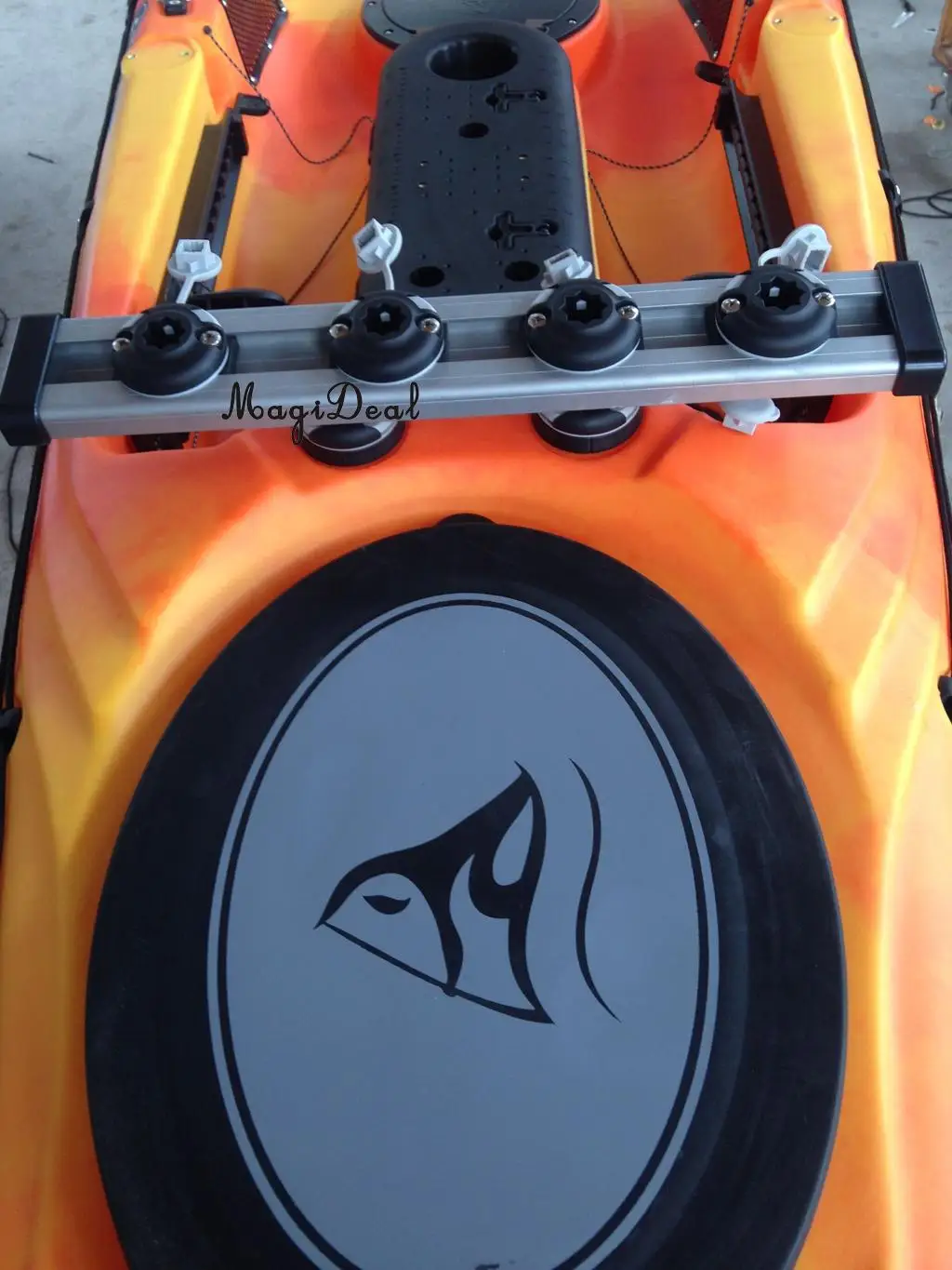 

MagiDeal Durable Marine 20 Inch AlumInum Alloy Mounting Track for Canoeing Kayak Inflatable Fishing Boat Dinghy Replacement Acce