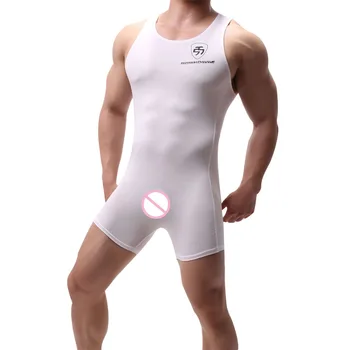 

Slim Fitness Men Undershirts Jockstrap Bodysuit Body Bodybuilding Jumpsuit Romper Corset For Man Modal Boxer Slimming Underwear