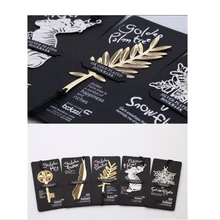 Золотой ключ перо дерево Посеребренная Закладка с кожаным ремешком ментальные закладки для книг скрепки канцелярские подарки