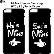 Ele é meu ela é meu telefone casos para iphone 5 5s 5c 6 6 s 6 mais 6 s mais cobertura para htc one m9 + m8 sony x xa z2 z3 z4