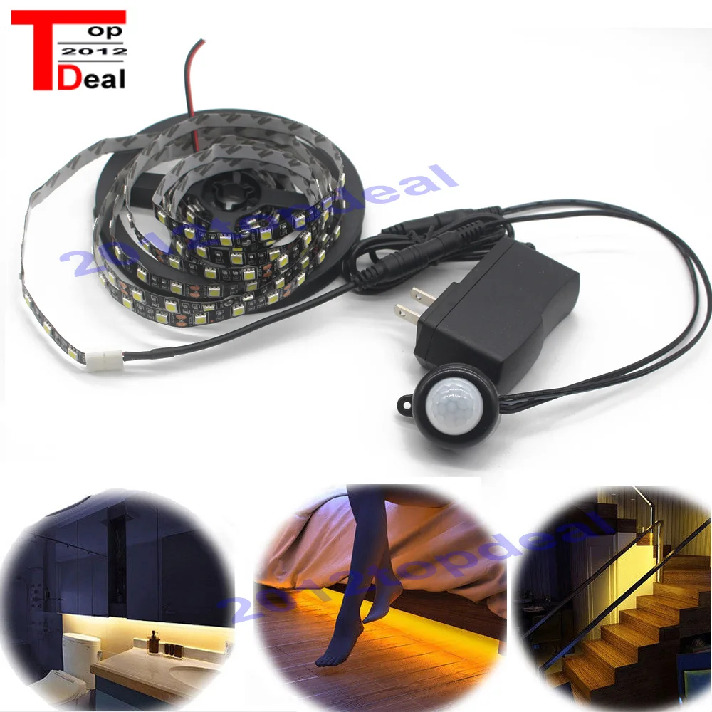 

Motion Sensor LED Strip Waterproof 1-5m PIR LED Strip Whtie / Warm White with Automatic Shut Off Timer High Quality Bed Light