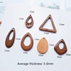 Diy jewelry accessories natural wood geometric texture retro brown drop-shaped circular triangle handmade earrings pendants ► Photo 2/3