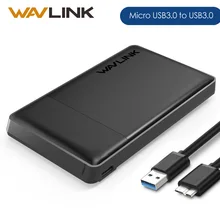 Wavlink SATA USB 3,0 Корпус жесткого диска UASP Внешний чехол для 7 мм 9,5 мм 2,5 дюйма SATA/HDD/SSD с usb-кабелем и отверткой