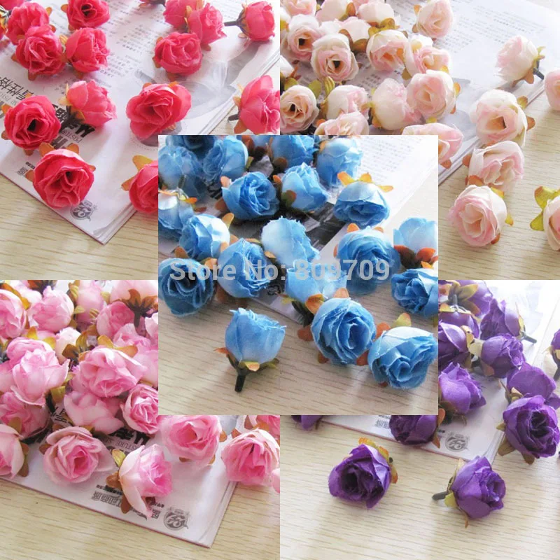 Buy 1000pcs/Lot Artificial Silk Rose Bud 1.0" Flower