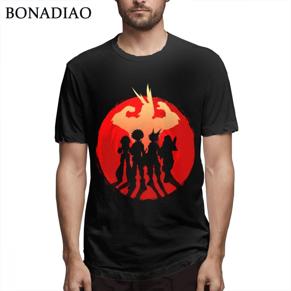 Модная мужская футболка из чистого хлопка с надписью My Hero Academy Camiseta BONADIAO Homme |
