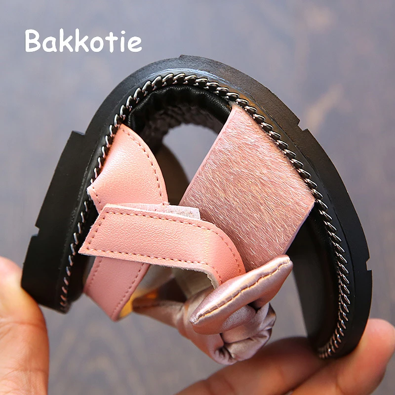 Bakkotie 2018 Новая мода лето принцессы для маленьких девочек Туфли без каблуков