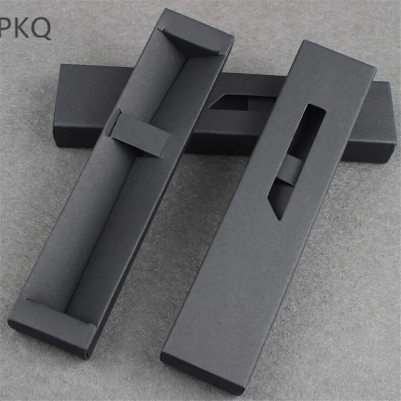 

100pcs Kraft Paper Pen Box General Creative Gift Packaging Cardboard Box Carton Paper Box with window Office Paper Box 18x4x2cm